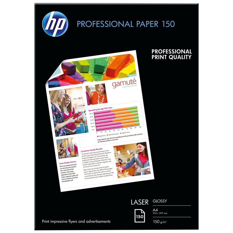 Papel Fotográfico Hp Satinado Láser Hp 150 G150 Hojasa4 Disofic 2281